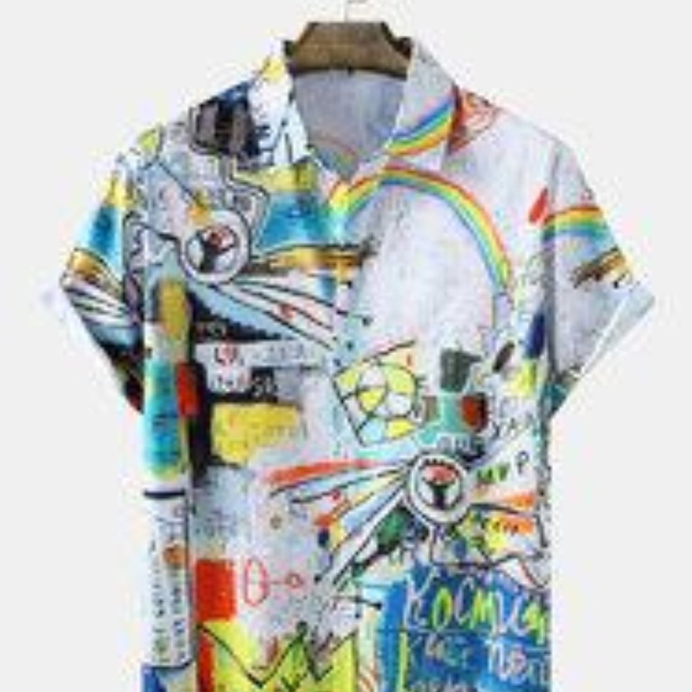 COLORFUL DOODLE PATTERN SHIRT